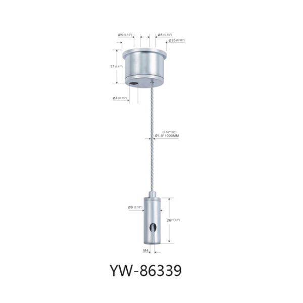 Серебр набора подвесного кабеля провода покрыл латунь с регулируемым Gripper YW86339