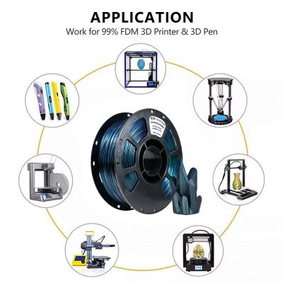 High Strength 3D Printing Filament 1000g Change Galaxy Titanium Alloy PLA+ Filament  FDM Forming Technology 1.75mm