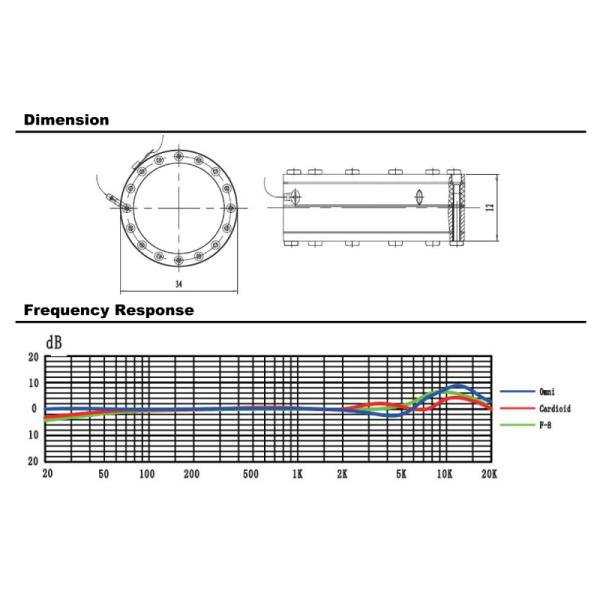 797 AUDIO CY039 34Mm Omni Cardioid F-8 6um Mylar Gold-plated Diaphragm Electret Condenser Microphone Capsule For CK12