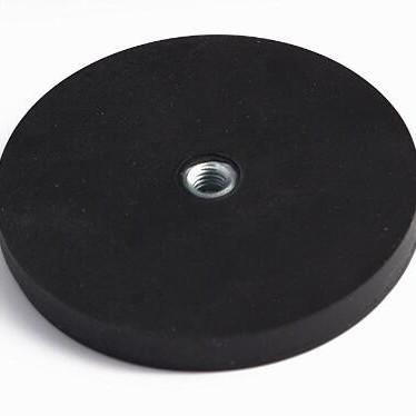 Rubber Coated Pot Magnet Neodymium Rubber Magnet D36*6mm-M6 Permanent Powerful Punching