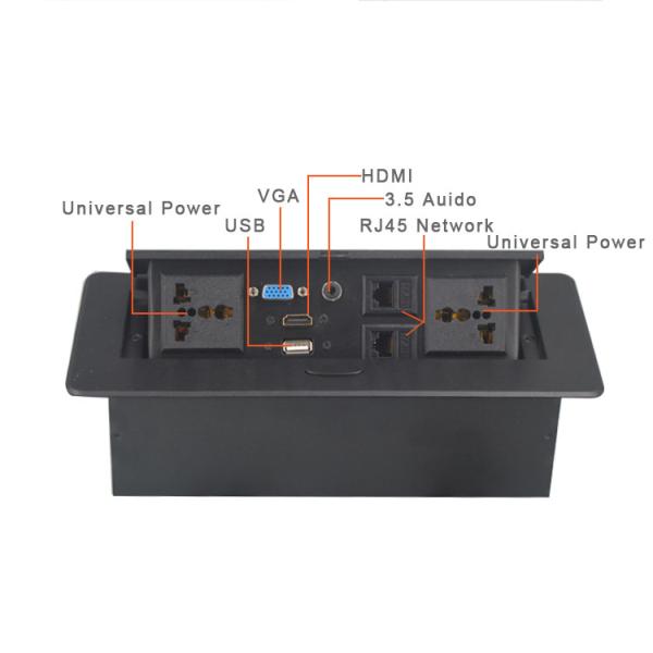 Multi-Functional Power Socket for Office Desk Zinc Alloy Hidden Pop-Up Table Outlet EU Plug Compatible US/AU