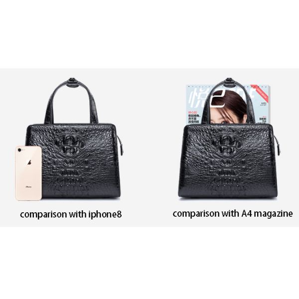 New zipper large capacity women's crocodile leather handbag for lady