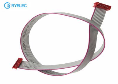 10P Male Smt Flat Ribbon Cable Assembly Red IDC Micro Match Connector Without Latch