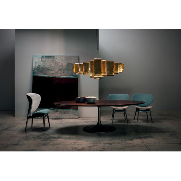 ALVARO White Upholstered Dining Chairs With Glossy Black Stained Beech Frame