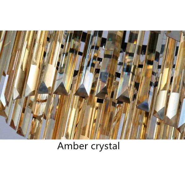 Modern Vintage Crystal Prism Chrome Black body Ceiling light crystal chandelier ceiling lights(WH-CA-54)