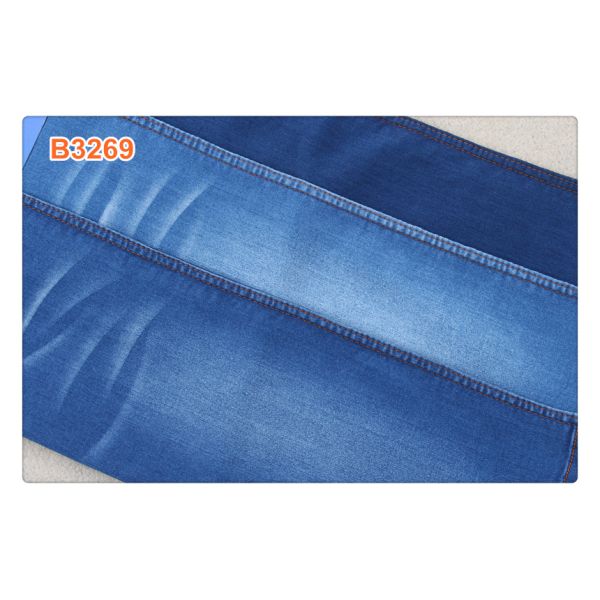 9oz 73% Cotton 24% Polyester Satin Denim Textile Fabric Cotton Jeans Material
