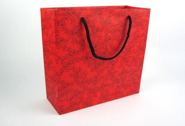 Pantone Color Small Jewellery Gift Bags , Nylon Rope Paper Bags With Handles