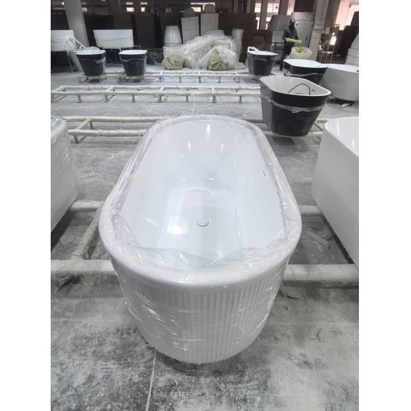 1800/1700/1600/1500/1400mm Oval Pure PMMA Acrylic Freestanding Bathtub Line Outer Tub