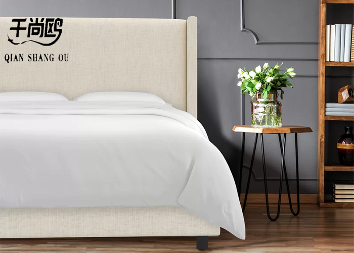 Low Key Tall Upholstered Bed 4ft 5ft 6ft With Wing Panel