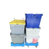 Logo Impression de soie Boîtes de soute en plastique empilable pour solutions de stockage réutilisables