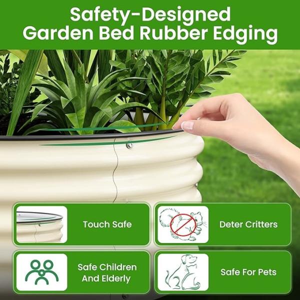 9.4*2*1.4 FT Garden Raised Bed Galvanised Steel Open Base Ruggedized