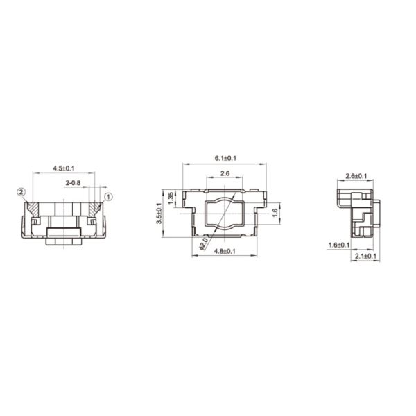 Mini Side Press Miniature Tactile Switch Push Button Switch Heat Resistance
