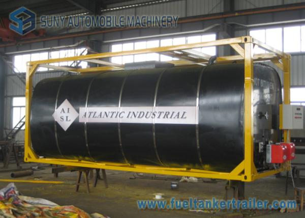 ISO Frame Liquid Bitumen Storage Tanks Asphalt Tanker Trailer 20 Foot Shipping Container