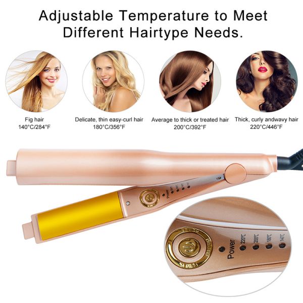 Раскручиватель 2 керамических/титана покрытия аниона волос в 1 с дисплеем СИД