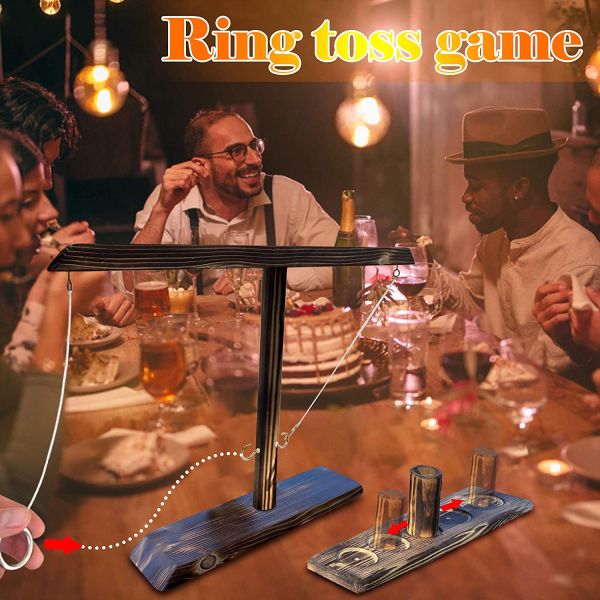 Handmade 8.5cm деревянные игрушки кукольного дома покрасили кольца бросая крюки