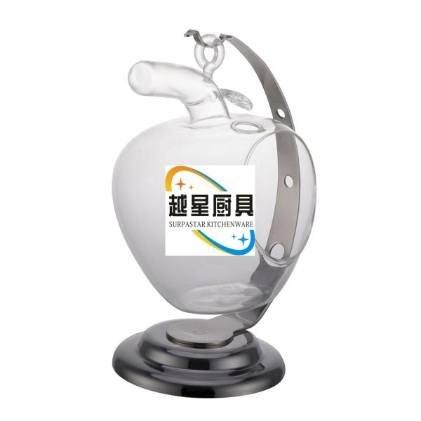 Room Service Tabletop Smallwares Glass Candle Stand With Stainless Steel Holder 116×H155mm