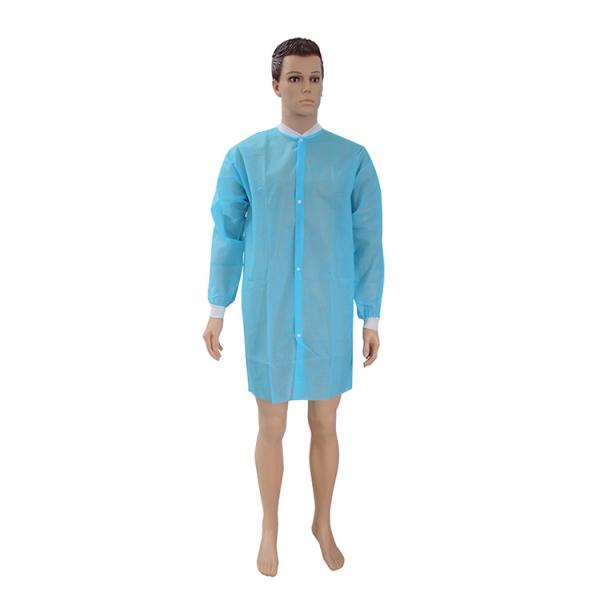 Clean Room Disposable Laboratory Coats Breathable Acid Water Resistant