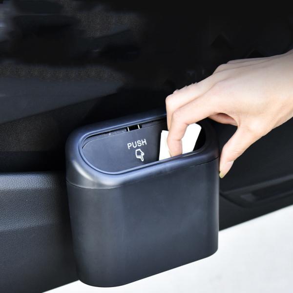 Multifunctional Car Seat Back Door Hanging Storage Box Plastic Trash Can & Garbage Bag Holder