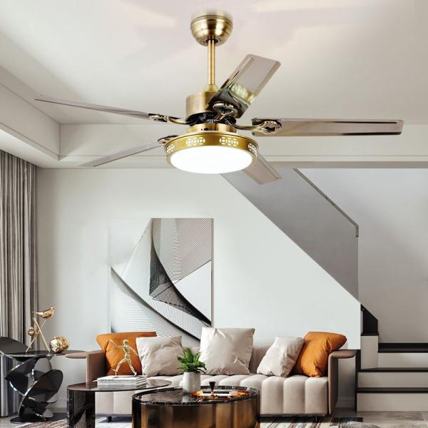 Ventilateur de plafond de salon avec lumière Ventilateur de plafond décoratif moderne avec lumières LED
