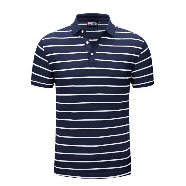 Multicolor Striped OEM Polo Collar T Shirt 100% Cotton