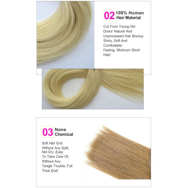 Нарисованные двойником 100% расширения человеческих волос Ремы, лента Ремы в расширениях волос