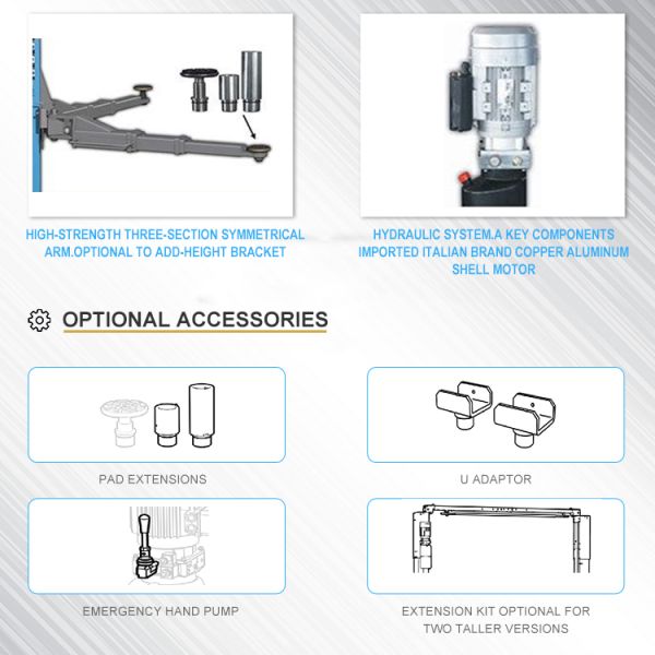 CE 4600kg Two Post Car Lifts Auto Lift Hydraulic Lift