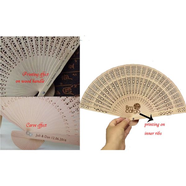 [I AM YOUR FANS] Hot Selling Sandalwood Fans No Fragrance Wood Fan With Box/Bag