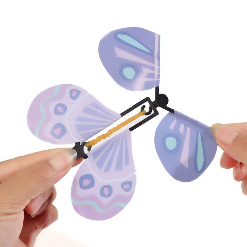 4.78in Magic Flying Butterfly Greeting Card Gift Wind Up Fairy Toy Great Surprise Wedding