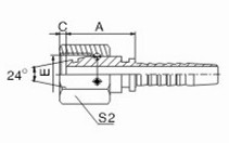 Стальной соединитель шланга высокого давления, метрическая женщина 24 колцеобразного уплотнения конуса степени