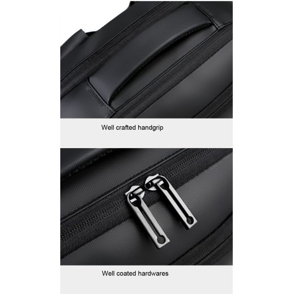 Противоукраденный водонепроницаемый деловой рюкзак Рабочий ноутбук рюкзак ПВХ ткань Полет одобрен