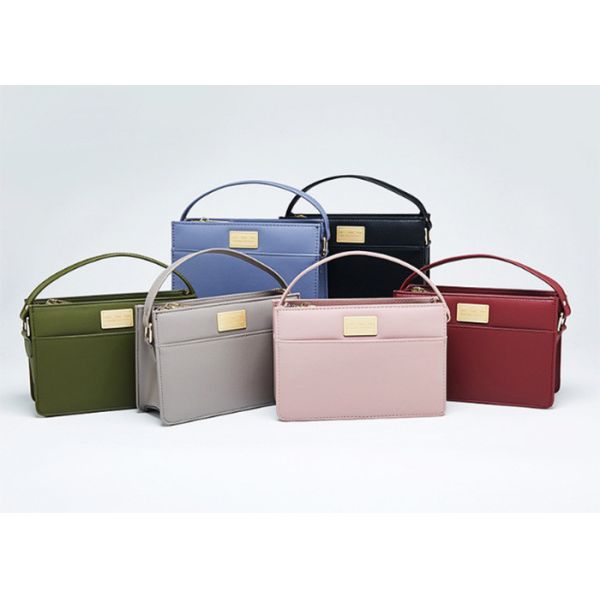 Khaki Small Crossbody Bag Fashion Design , Pu Leather Ladies Shoulder Bags