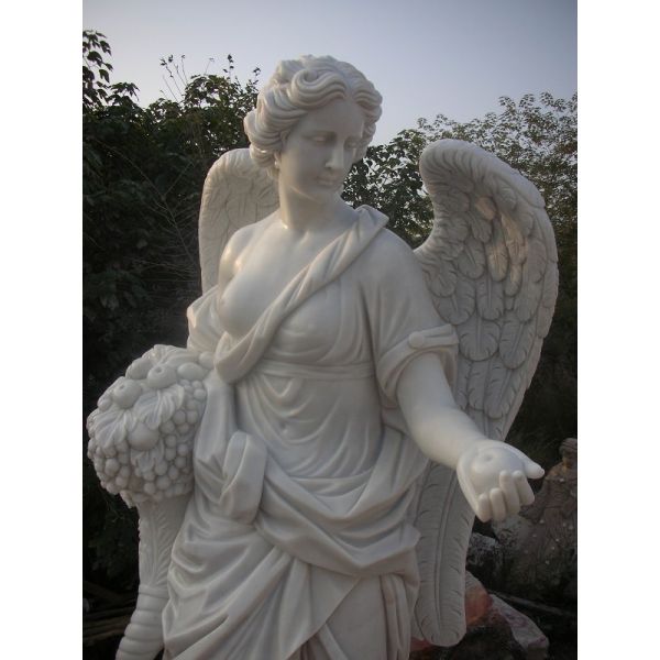 Garden Deco Life size Four angel marble statues,china marble sculpture supplier