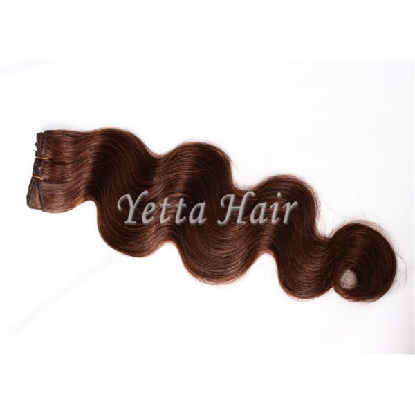 Beauty 18 Inch Brown Brazilian Hair Weave / Double Weft Remy Hair