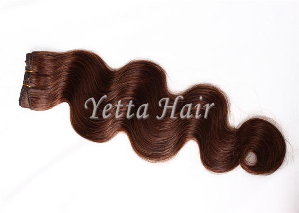Beleza Weave brasileiro do cabelo de Brown de 18 polegadas/cabelo de trama Remy do dobro