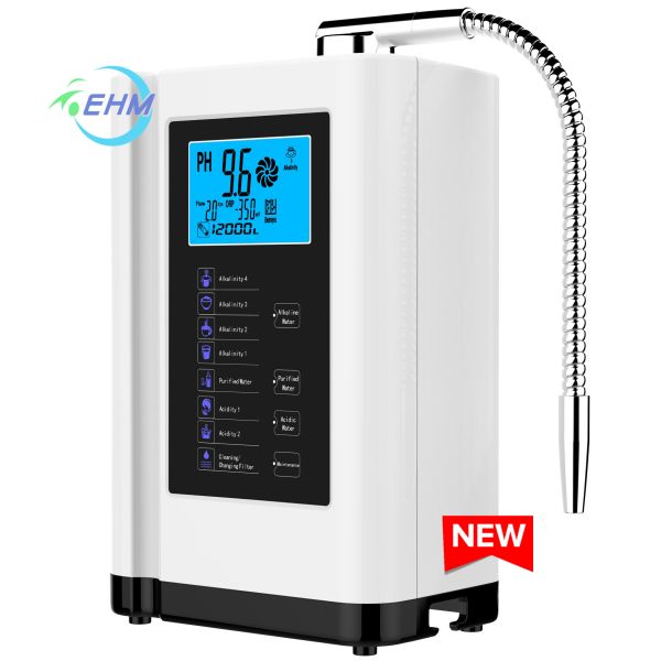 Alkaline Water Ionizer Hydrogen Water Machine with 3.8 Inch LCD Screen 2000W Power and 2.0L/min Flow Rate