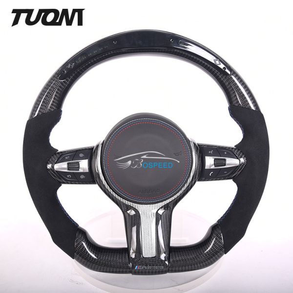 LED Bmw Carbon Fiber Steering Wheel M2 M3 M4 M5 M6 F10 F30 F32 F82 Flat Bottom