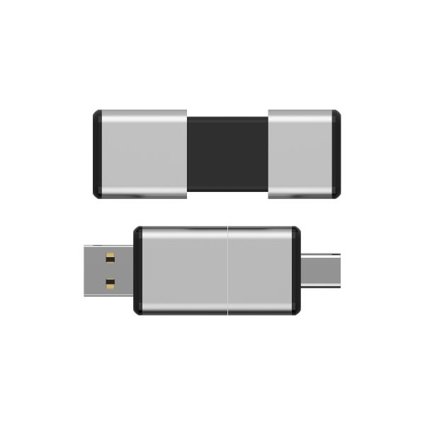 All Passed H2 USB + Type C USB Flash Drive Can OEM Logo One Usb Body