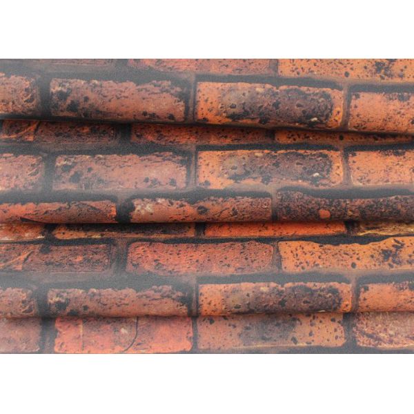 Washable 3D Brick Effect Wallpaper / Exposed Brick Wallpaper With Eco Friendly Vinyl Material