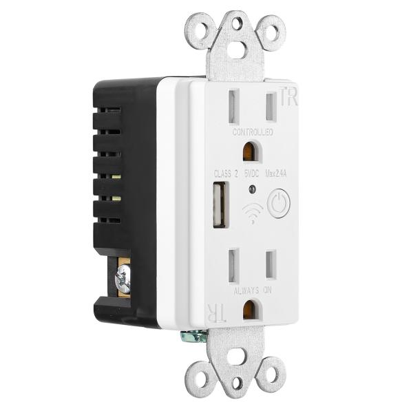Home Smart Socket Automation Wifi Controlled Power Outlet 15A 125V