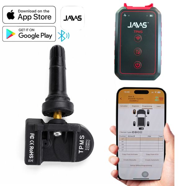 Car Programmable TPMS Sensors Dual Frequency For Tyre Pressure Monitoring System