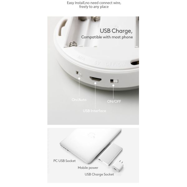 Wireless LED Battery Powered Kitchen Cabinet  Motion sensor Night Light