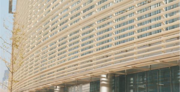 decorative Aluminum exterior Sun Shade System Rhombus Louver wall panel , Powder coating