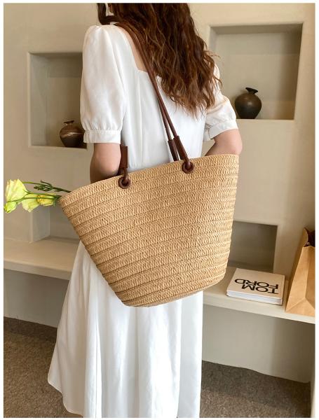 Crochet Straw Raffia Tote Bag Handmade Luxury Tote Handbag Beach Bag Handle Raffia Straw Bag Eco-Friendly New Design Crochet Tote Bag