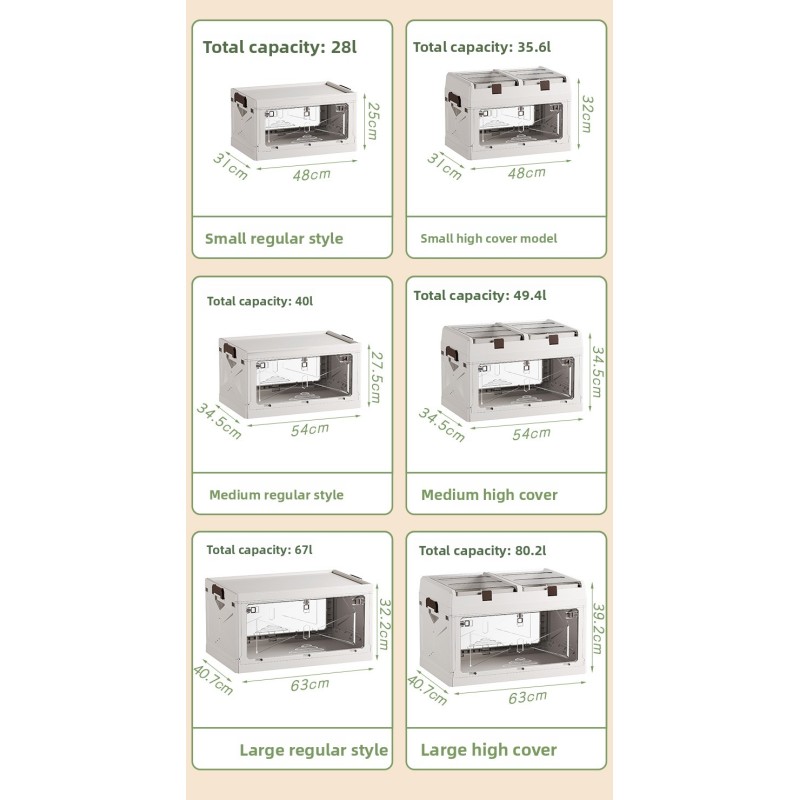 Large Capacity Outdoor Folding Storage Box Rectangle Shape Aluminum PP Box Creative Organizer for Camping Car Trunk