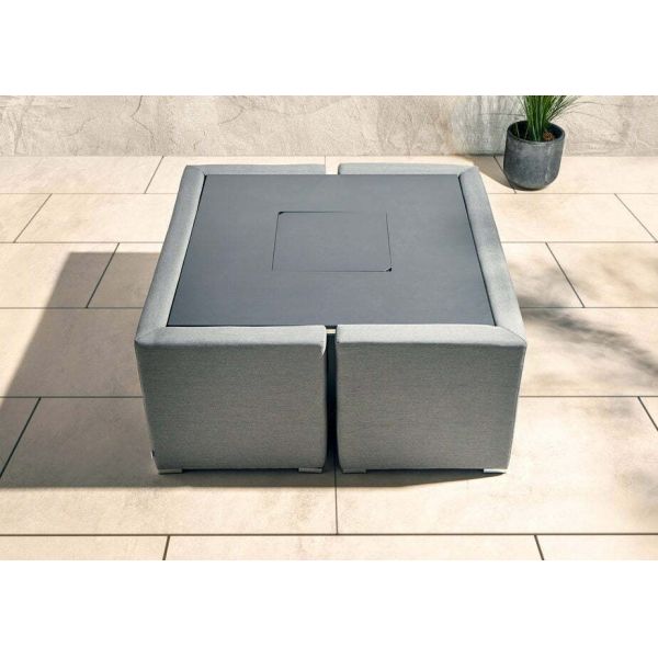 Modern Design Garden Furniture Sofa Set with Firepit Table Table Size W126 x D126 x H71cm