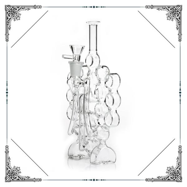 Swiss Bong Hand Blown Clear Glass Smoking Water Pipe 14mm Joint Borosilicate Glass