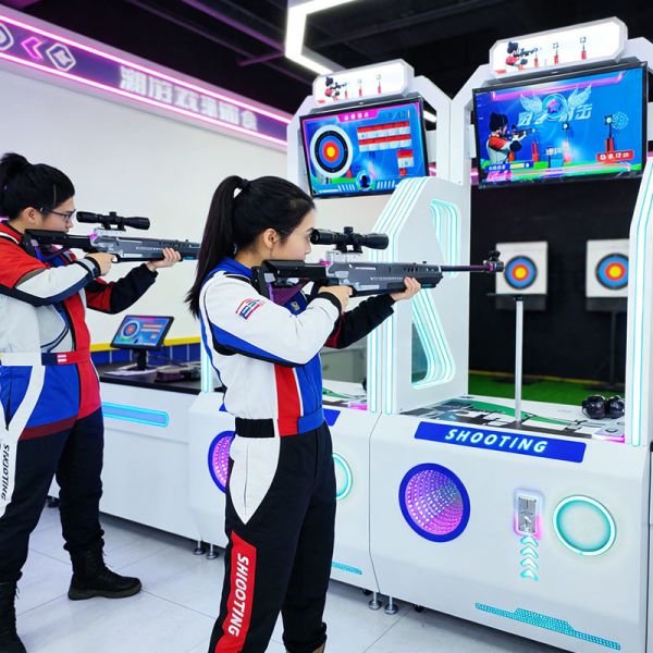 Interactive Red Dot Laser Shooting Simulator, Coin Op Arcade Game for Kids & Adults, Indoor Target Shooting Electronic Sport Equipment for Home Game Room, Family Fun Center, Birthday Party