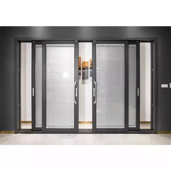Portas deslizantes personalizadas do multi painel moderno, portas de alumínio do quadro do vidro da têmpera