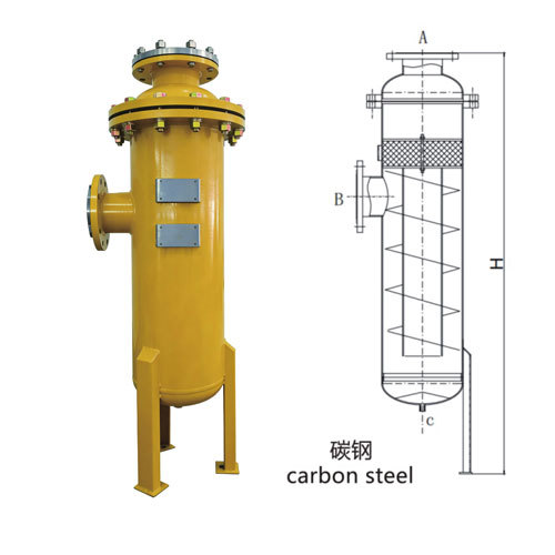 YQS Flange Two Stage Cyclone Air Water Separator 1.0MPa carbon steel