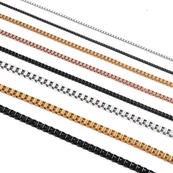 Europe and US Cross-Border Necklace Titanium Steel Square Box Pendant Collarbone Chain